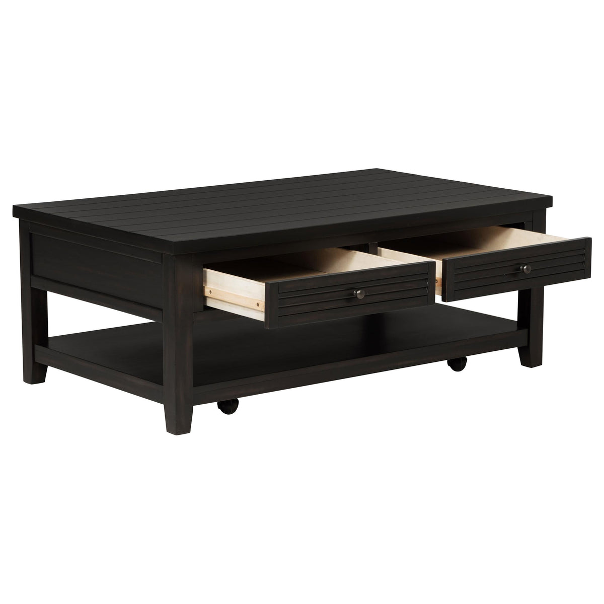 Concord Coffee Table in Distressed Java - Coaster Furniture