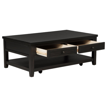 Concord Coffee Table in Distressed Java - Coaster Furniture