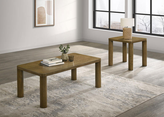 Castlewood Coffee Table Set in Brown Oak - Coaster Furniture