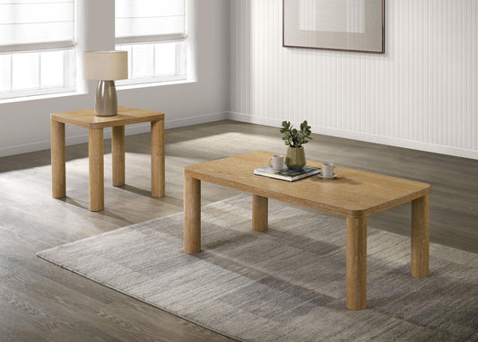 Castlewood Coffee Table Set in Light Oak - Coaster Furniture