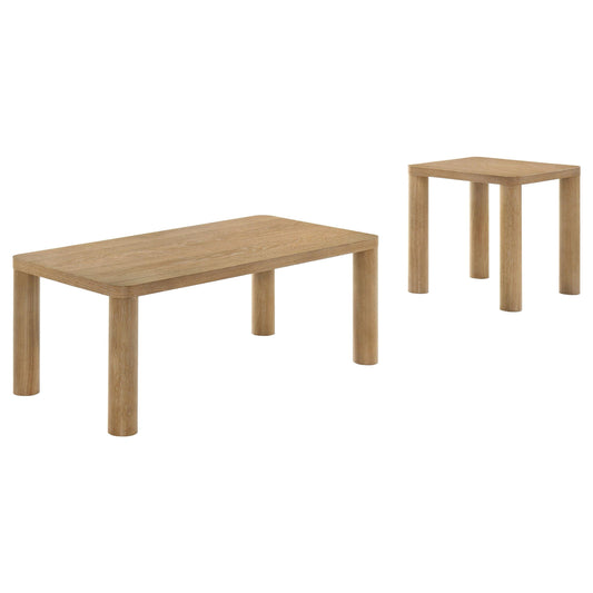 Castlewood Coffee Table Set in Light Oak - Coaster Furniture