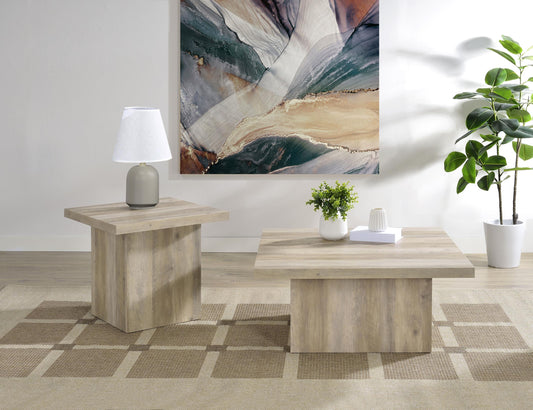 Devar Coffee Table Set in Distressed Pine - Coaster Furniture