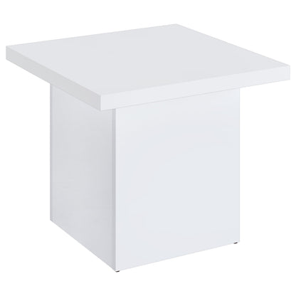 Devar End Table - White High Gloss