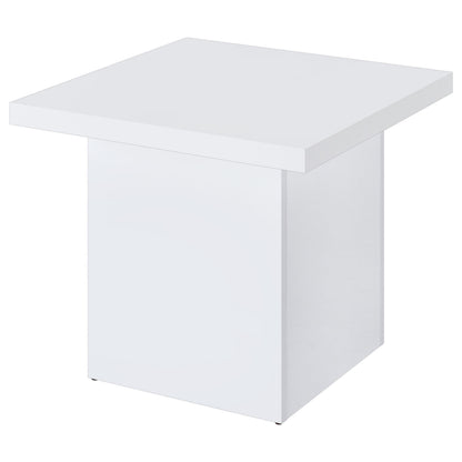 Devar End Table - White High Gloss