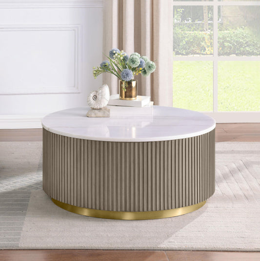 Jason Coffee Table in White Marble - Coaster Furniture