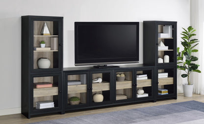 Trini Entertainment Center in Black Nickel - Coaster Furniture