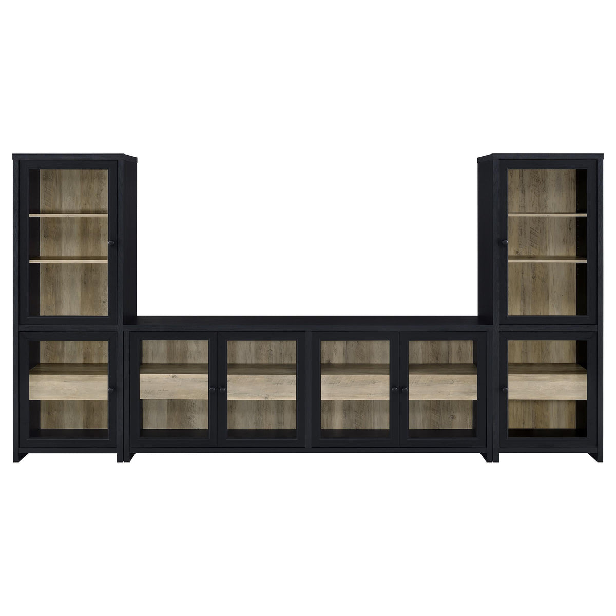 Trini Entertainment Center in Black Nickel - Coaster Furniture