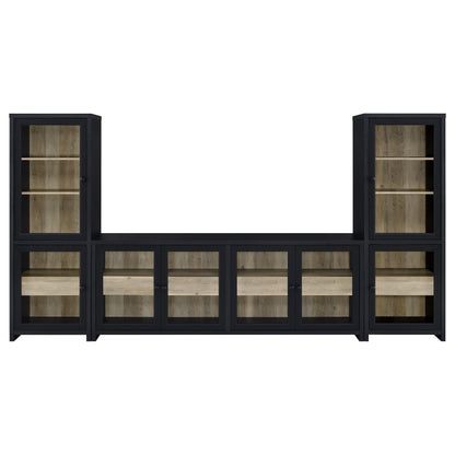 Trini Entertainment Center in Black Nickel - Coaster Furniture
