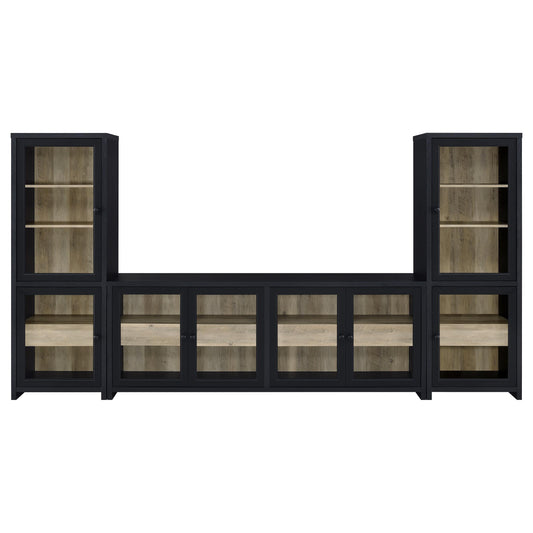 Trini Entertainment Center in Black Nickel - Coaster Furniture