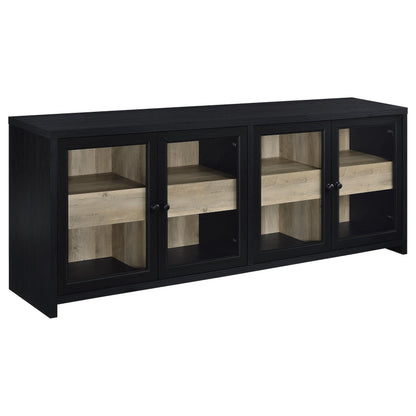 Trini Entertainment Center in Black Nickel - Coaster Furniture
