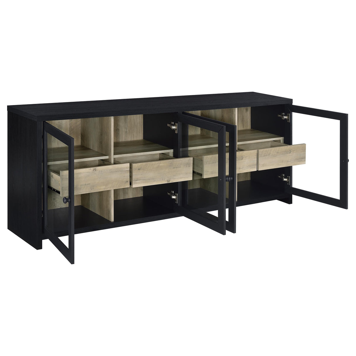 Trini Entertainment Center in Black Nickel - Coaster Furniture
