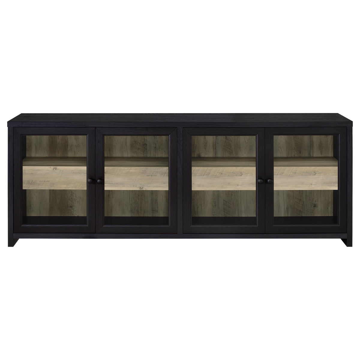 Trini Entertainment Center in Black Nickel - Coaster Furniture