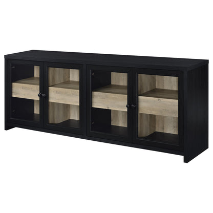 Trini Entertainment Center in Black Nickel - Coaster Furniture