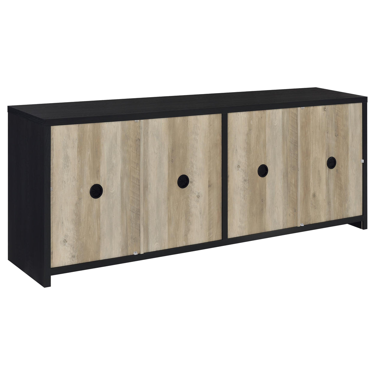 Trini Entertainment Center in Black Nickel - Coaster Furniture