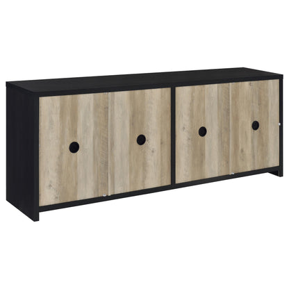 Trini Entertainment Center in Black Nickel - Coaster Furniture