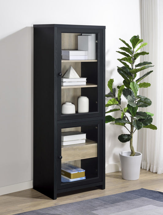 Trini Media Tower in Black Nickel - Coaster Furniture