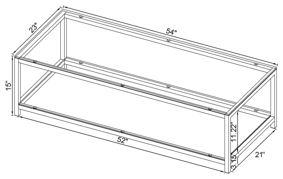 Trini Coffee Table in Black Nickel - Coaster Furniture