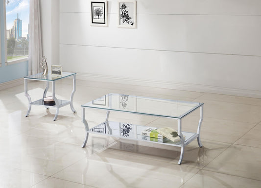 Saide Coffee Table 2-Piece Set in Chrome - Coaster Furniture