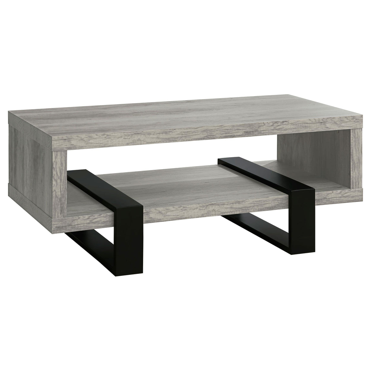 Dinard Coffee Table in Grey Driftwood - Coaster Furniture