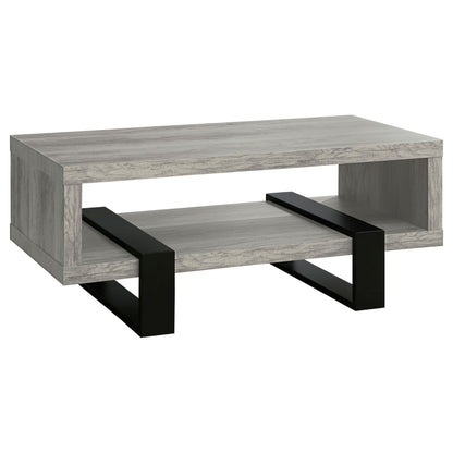 Dinard Coffee Table in Grey Driftwood - Coaster Furniture