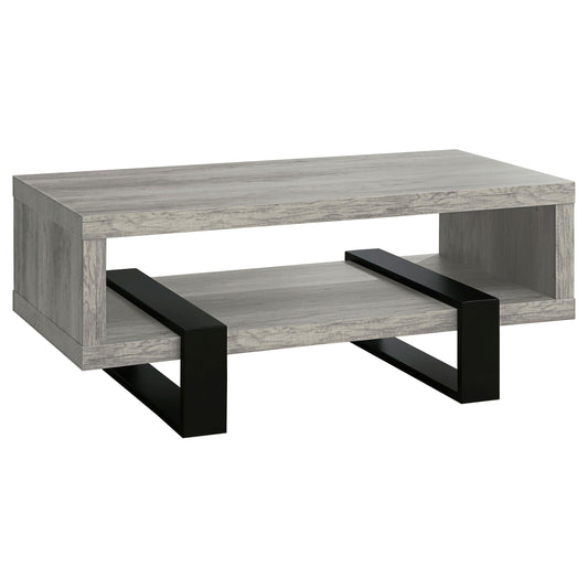 Dinard Coffee Table in Grey Driftwood - Coaster Furniture