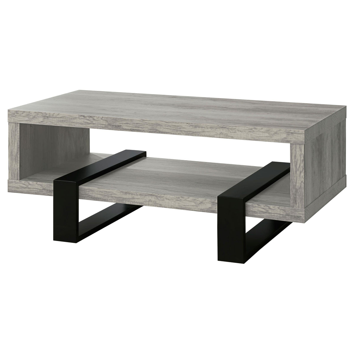 Dinard Coffee Table in Grey Driftwood - Coaster Furniture