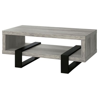 Dinard Coffee Table in Grey Driftwood - Coaster Furniture