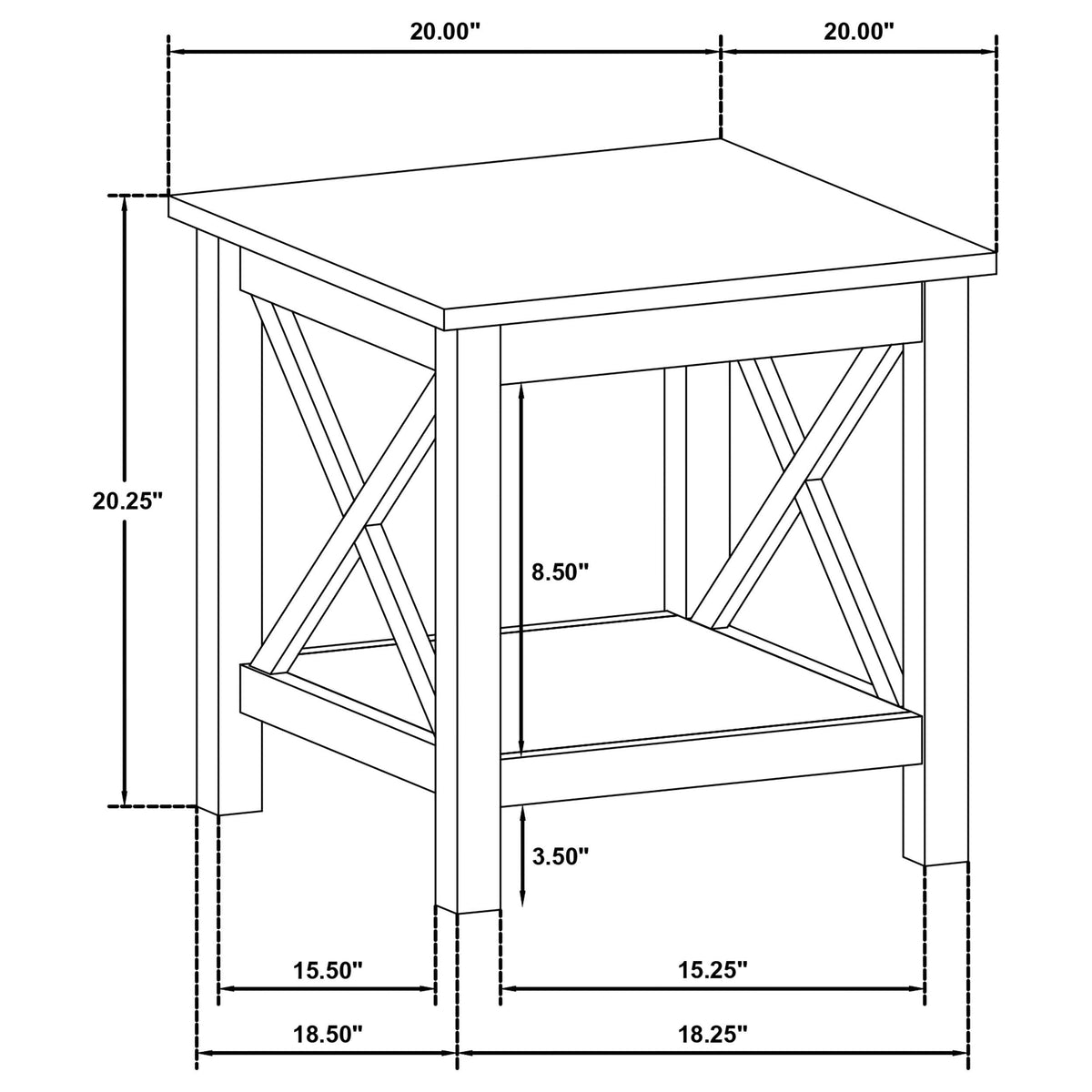 Skyview End Table in White - Coaster Furniture