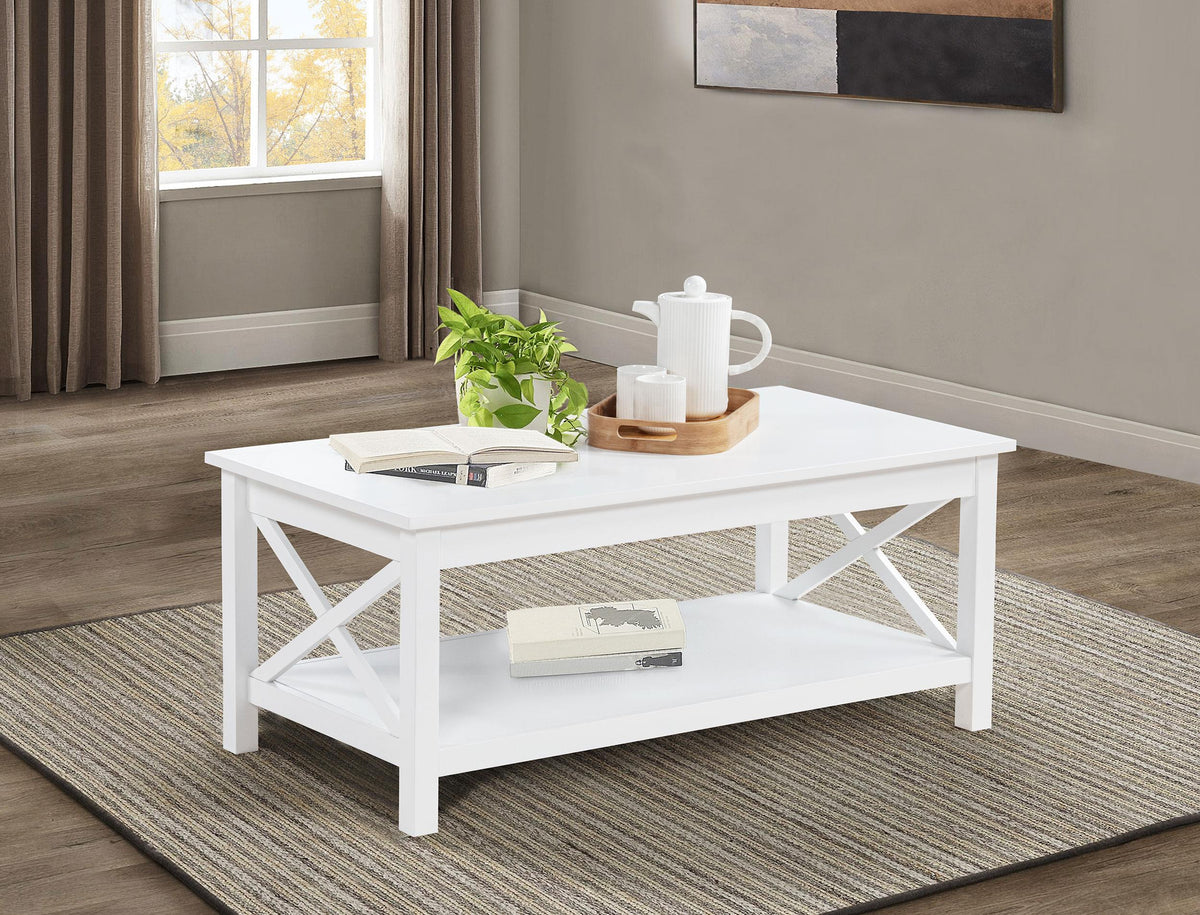 Skyview Coffee Table in White - Coaster Furniture