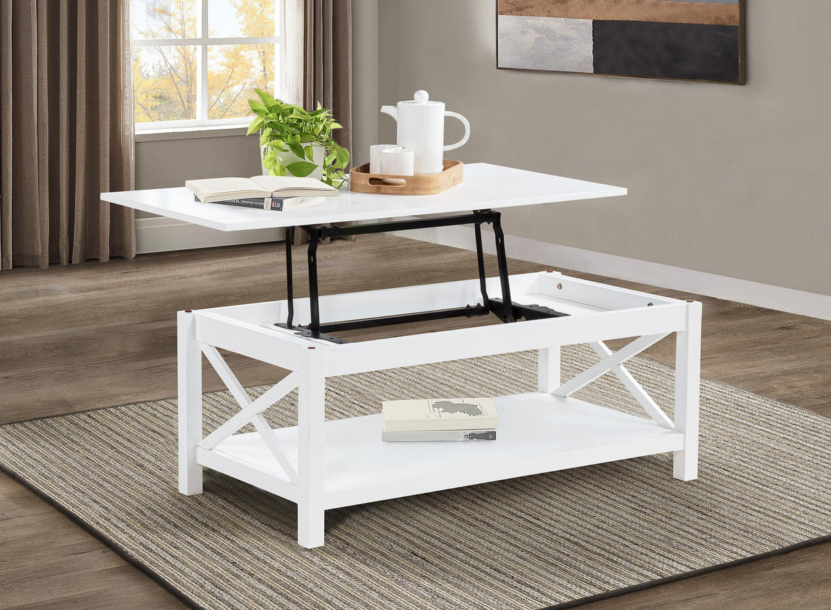 Skyview Coffee Table in White - Coaster Furniture
