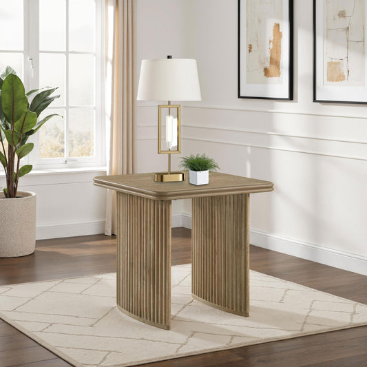 Adina End Table in Distressed Light Brown - Coaster Furniture
