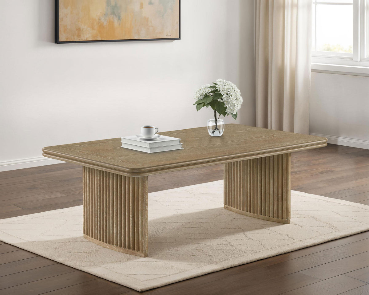 Adina Coffee Table in Distressed Light Brown - Coaster Furniture