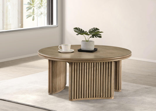 Adina Coffee Table in Distressed Light Brown - Coaster Furniture