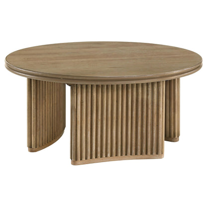 Adina Coffee Table in Distressed Light Brown - Coaster Furniture