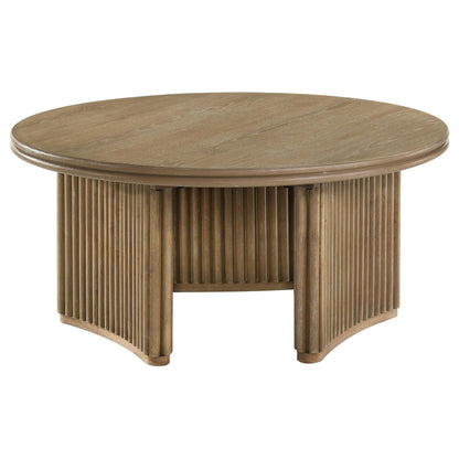 Adina Coffee Table in Distressed Light Brown - Coaster Furniture