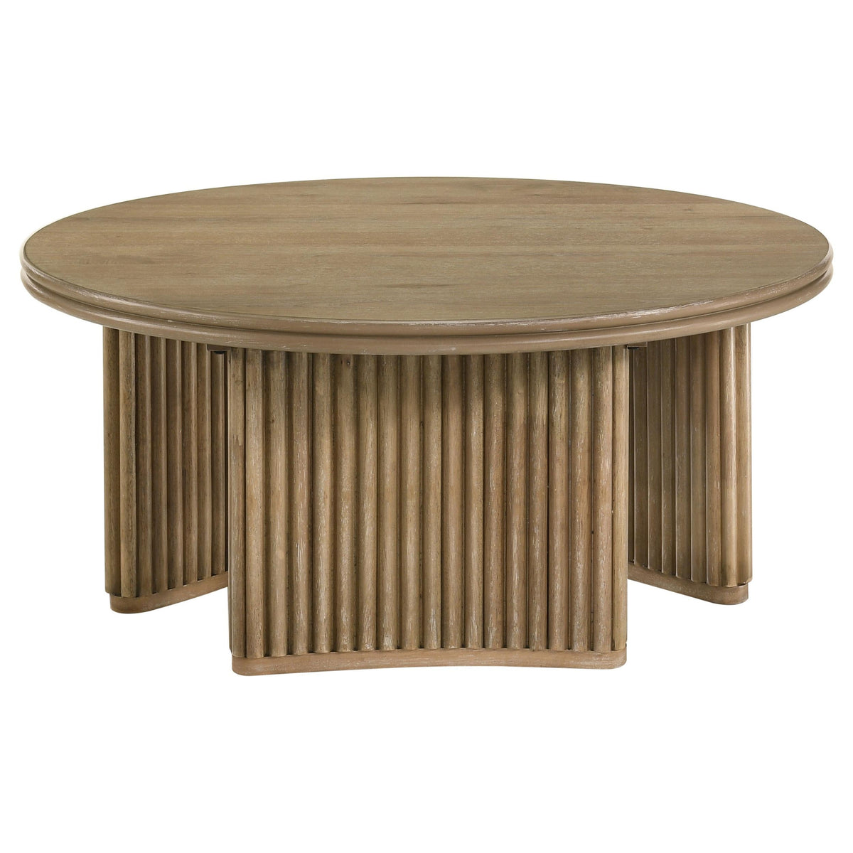 Adina Coffee Table in Distressed Light Brown - Coaster Furniture