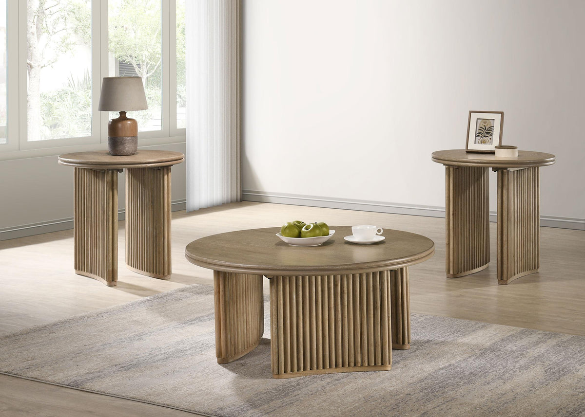 Adina Coffee Table in Distressed Light Brown - Coaster Furniture