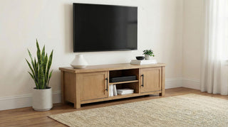 Beasley Tv Stand in Golden Oak - Coaster Furniture