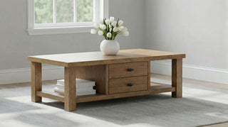 Beasley Coffee Table in Golden Oak - Coaster Furniture