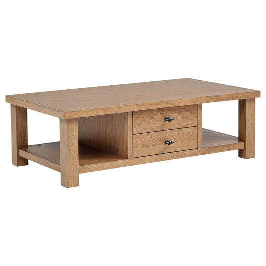 Beasley Coffee Table in Golden Oak - Coaster Furniture