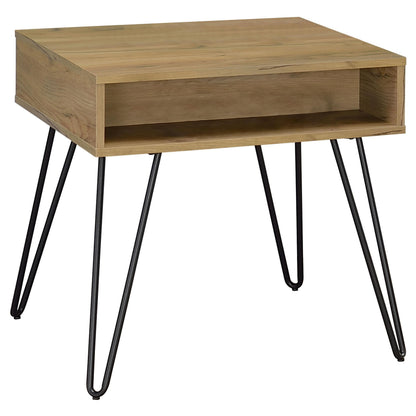 Fanning End Table in Golden Oak - Coaster Furniture