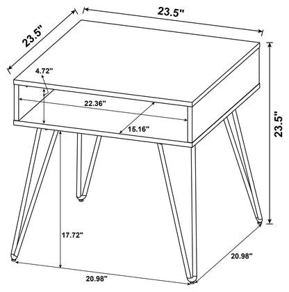Fanning End Table in Golden Oak - Coaster Furniture