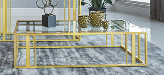 Adri Coffee Table in Matte Brass - Coaster Furniture