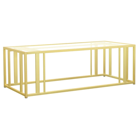 Adri Coffee Table in Matte Brass - Coaster Furniture
