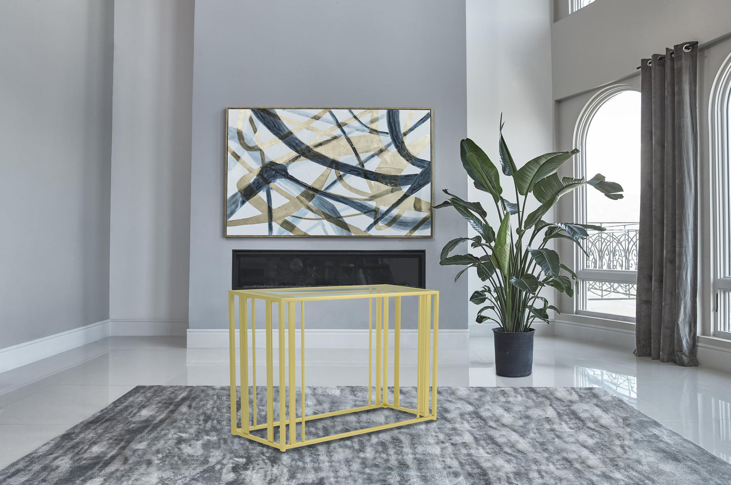Adri Sofa Table - Matte Brass