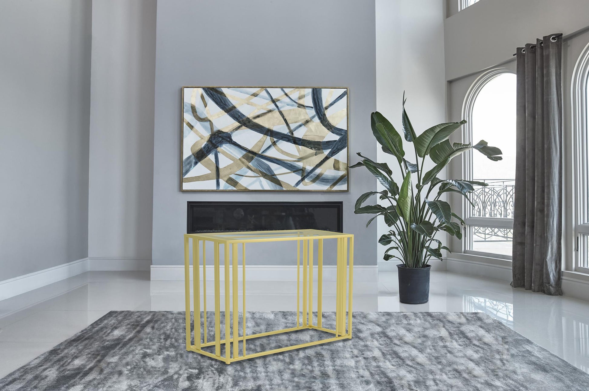 Adri Sofa Table - Matte Brass