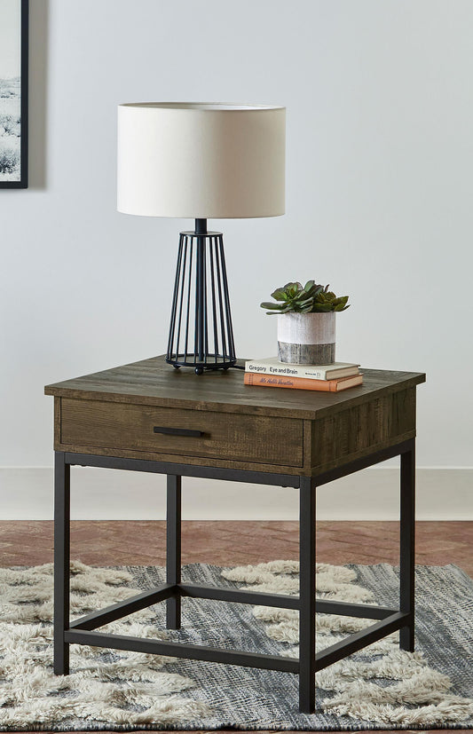 Byers End Table in Brown Oak - Coaster Furniture