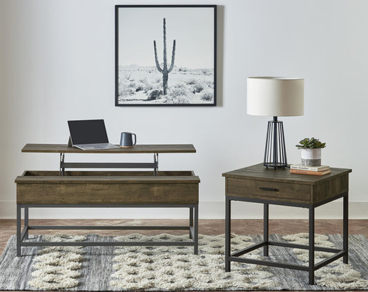 Byers Coffee Table 2-Piece Set in Brown Oak - Coaster Furniture