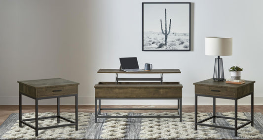 Byers Coffee Table 3-Piece Set in Brown Oak - Coaster Furniture