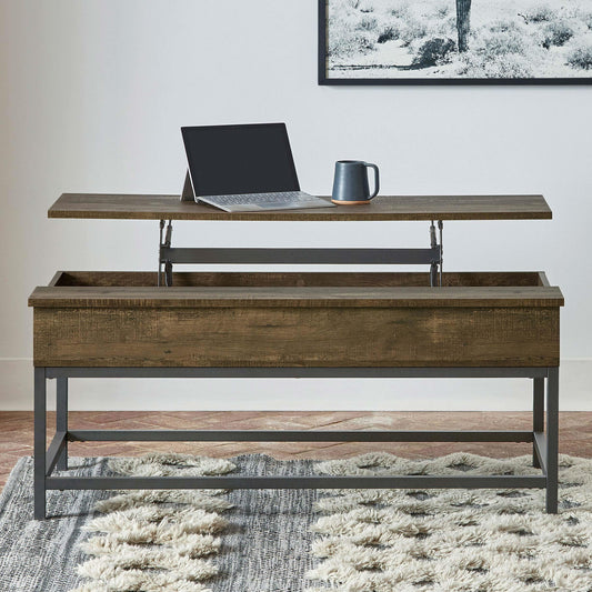 Byers Coffee Table in Brown Oak - Coaster Furniture